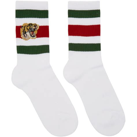 gucci socks with tiger|embroidered tiger applique socks.